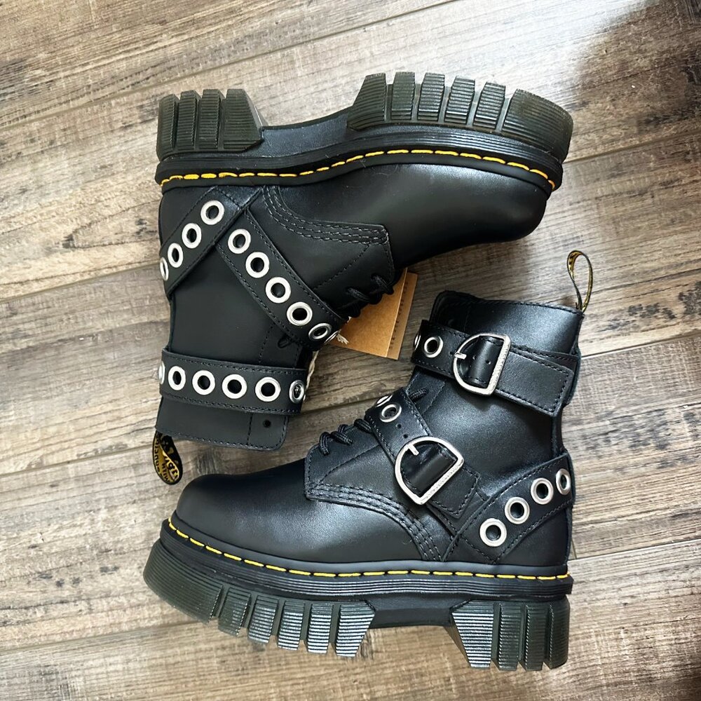 Dr. Martens Quad Neoteric Audrick Hardware Boots Leather Platform Nappa Lux US 5 - Picture 12 of 16